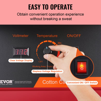 Heavy-Duty Electric Cotton Candy Machine Candy Floss Maker, Commercial Cotton Candy Machine, Stainless Steel Bowl Scoop