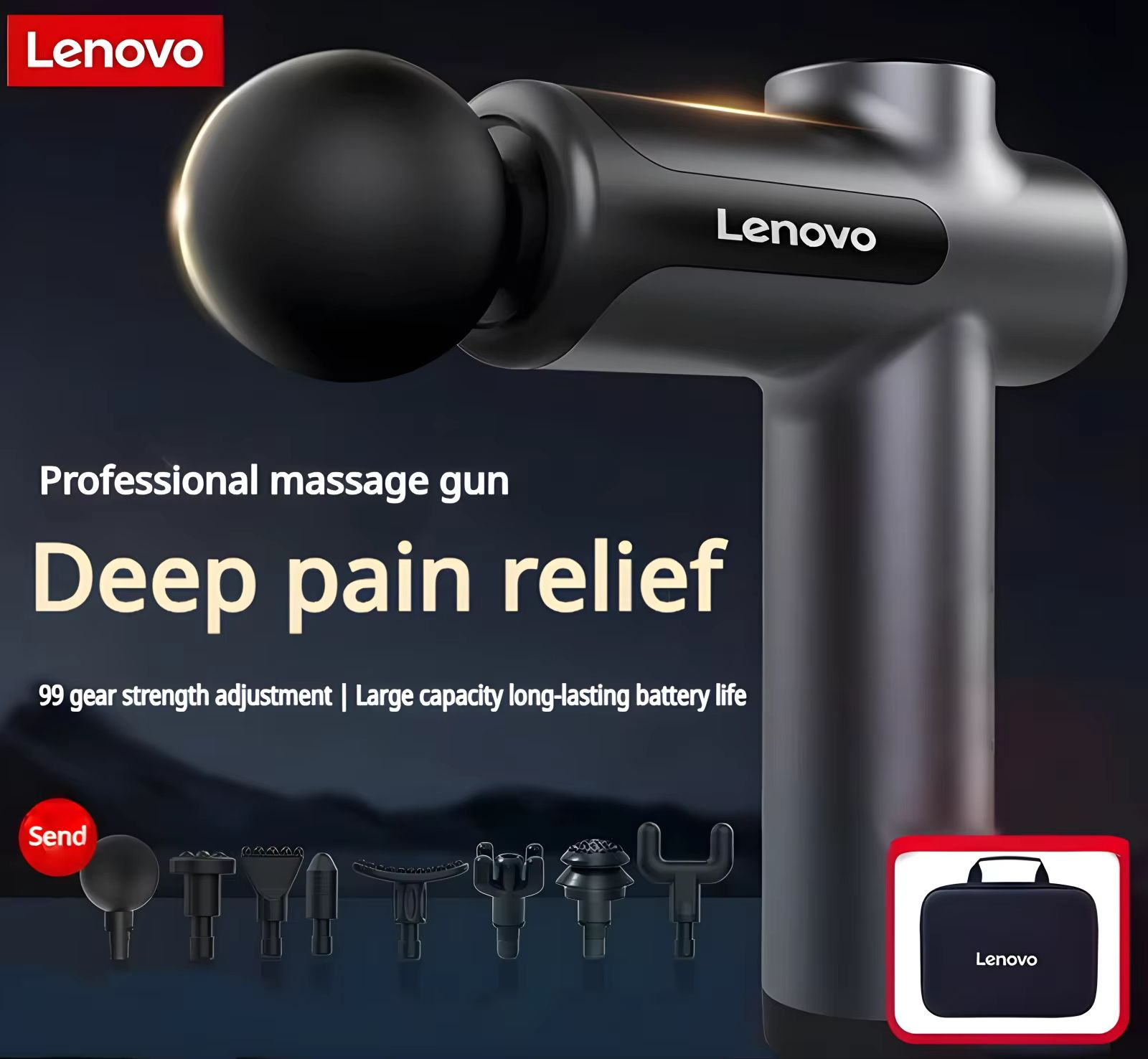 Lenovo Smart Recovery Fascia Gun  LED Touchscreen Fascia Gun  Deep Tissue Massage Gun 5