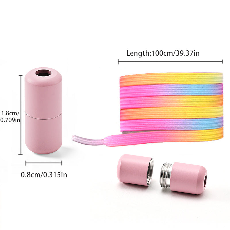 Elastic No Tie Shoe Laces for Sneakers, 1Pair Colorful Buckle Shoelaces with Pearl Light Finish | Fashion Slip-On Laces