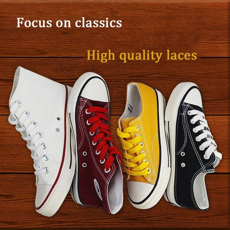 Flat Cotton Shoelaces For Sneakers Unisex NoElastic Canvas Shoe Laces For HighTop Shoes Durable Cas 2