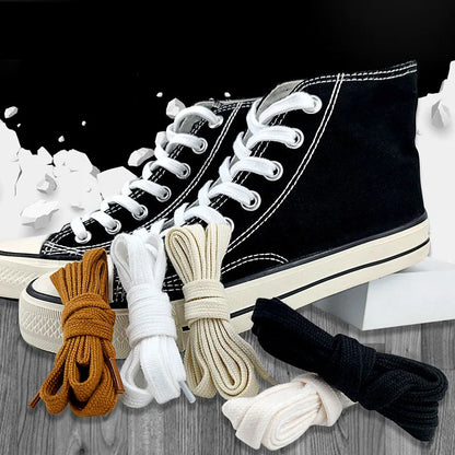 Flat Cotton Shoelaces For Sneakers Unisex NoElastic Canvas Shoe Laces For HighTop Shoes Durable Cas 3
