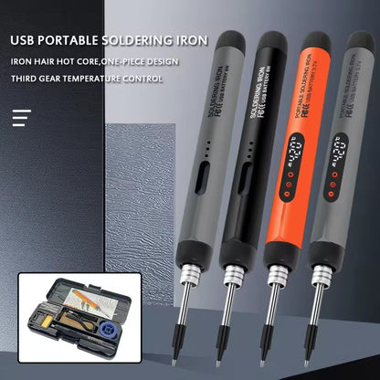 Rechargeable USB Soldering Iron with Adjustable Temperature and Type C Interface