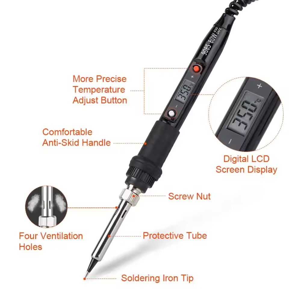 Digital Electric Soldering Iron With LCD Display And Adjustable Temperature Control 1