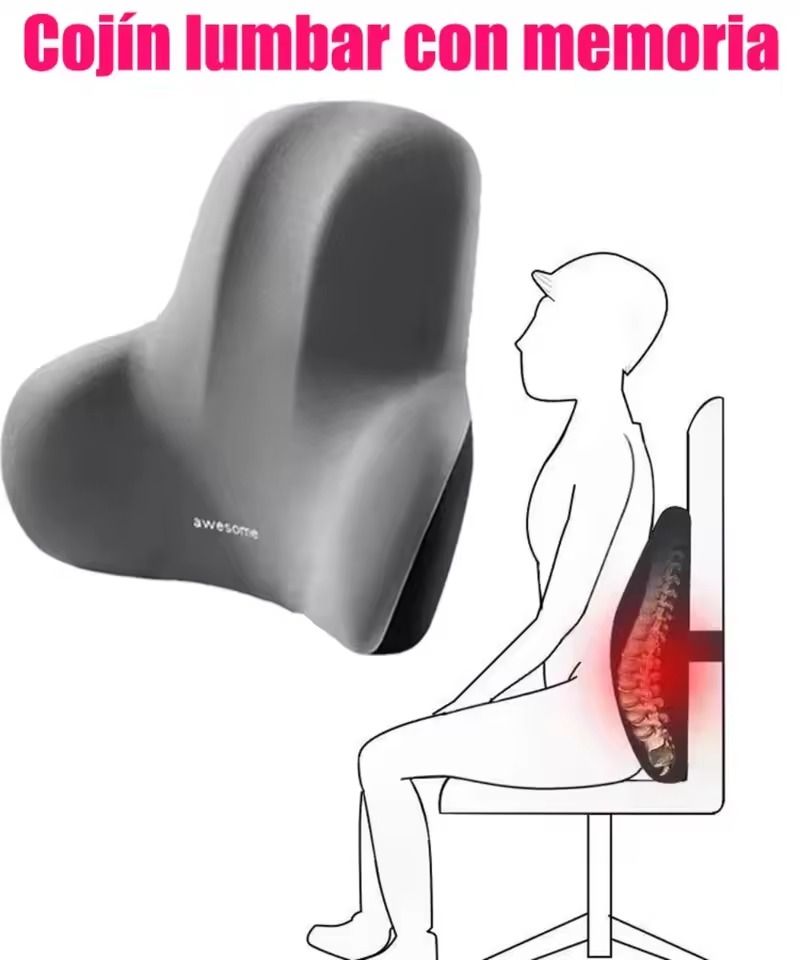 Memory Foam Lumbar Support Cushion for Office Chairs, Car Seats, and Postpartum Relief