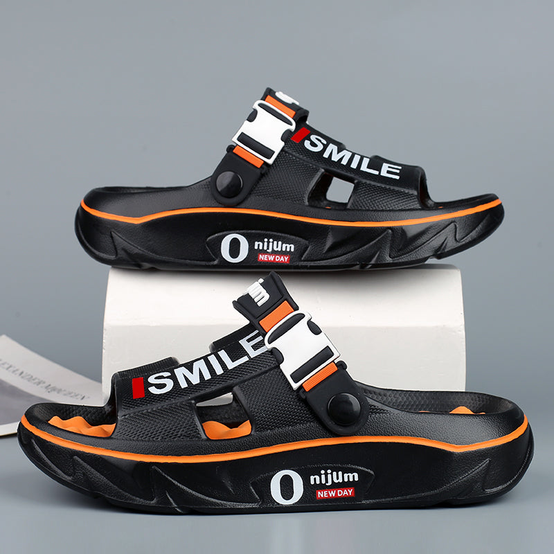 Men Massage Slippers, Soft Indoor Outdoor Clogs, Comfortable Beach Sandals & Casual Slides for Home, Shower, Trave Use