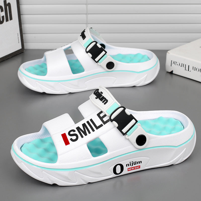 Men Massage Slippers, Soft Indoor Outdoor Clogs, Comfortable Beach Sandals & Casual Slides for Home, Shower, Trave Use