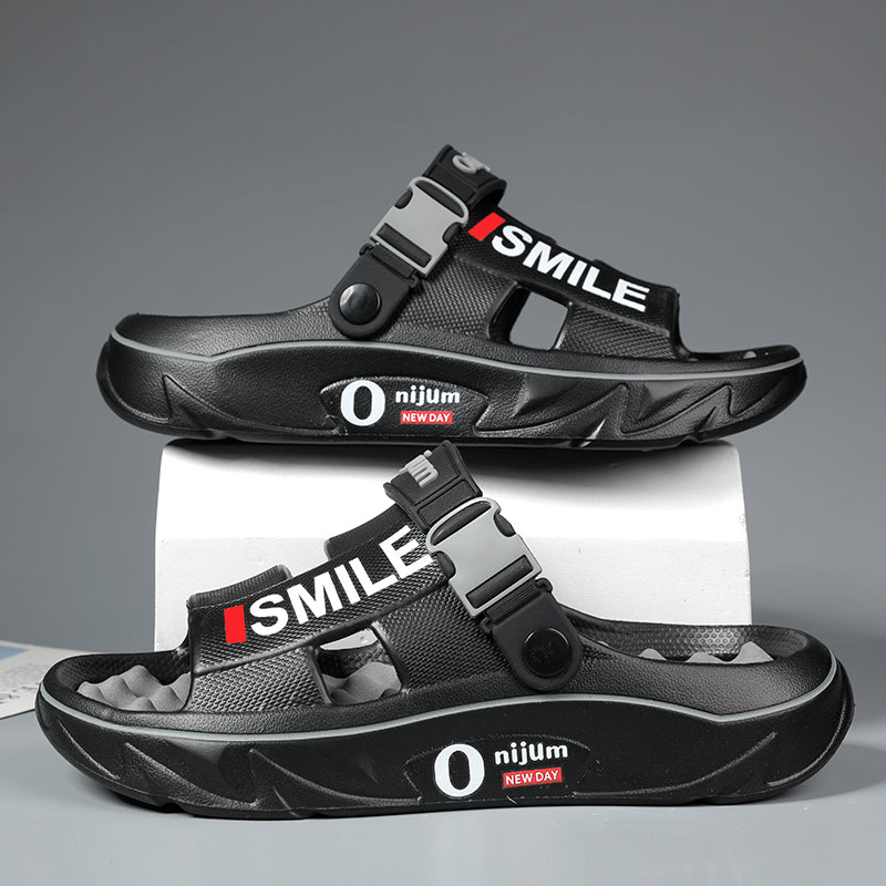 Men Massage Slippers, Soft Indoor Outdoor Clogs, Comfortable Beach Sandals & Casual Slides for Home, Shower, Trave Use