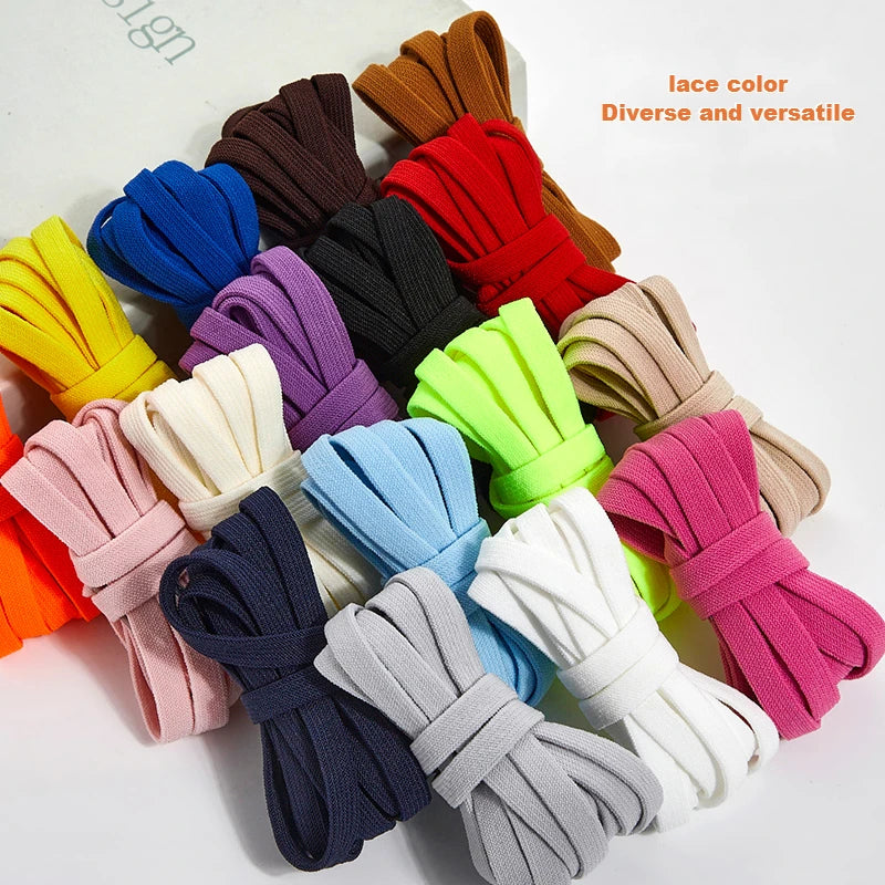 Flat Elastic Shoe Laces No Tie for Sneakers, Quick Shoelace Clips for Kids & Adults, Stretch Lock Laces for Running