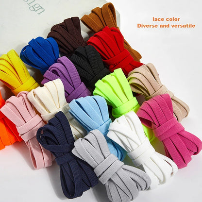 Flat Elastic Shoe Laces No Tie for Sneakers, Quick Shoelace Clips for Kids & Adults, Stretch Lock Laces for Running