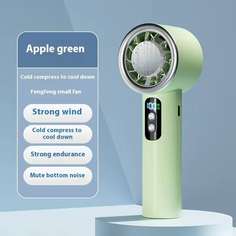 Mini Ice Compress Handheld Fan With 3 Speeds And Rechargeable Turbo Coolin 2