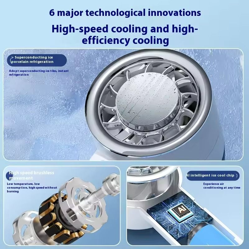 Mini Ice Compress Handheld Fan With 3 Speeds And Rechargeable Turbo Coolin 3