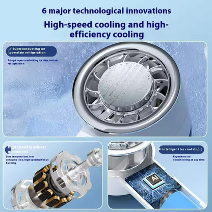 Mini Ice Compress Handheld Fan With 3 Speeds And Rechargeable Turbo Coolin 3