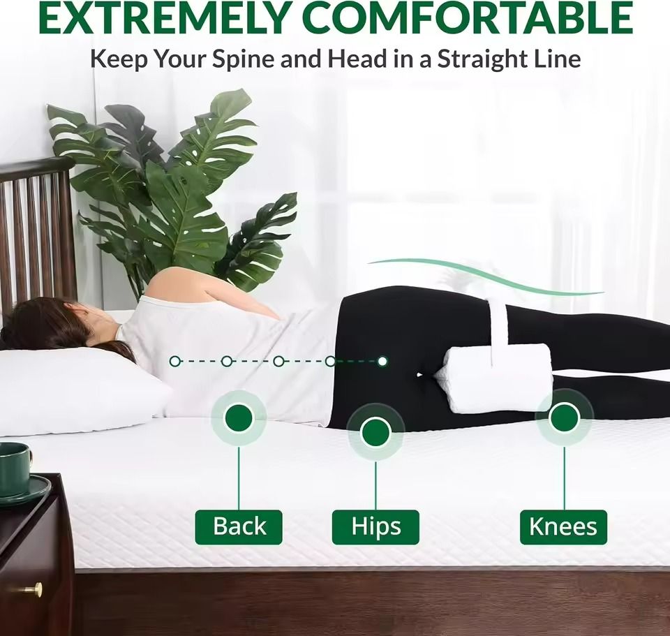 Memory Foam Knee Pillow With Adjustable Strap For Side Sleepers And Hip Pain Relief 4