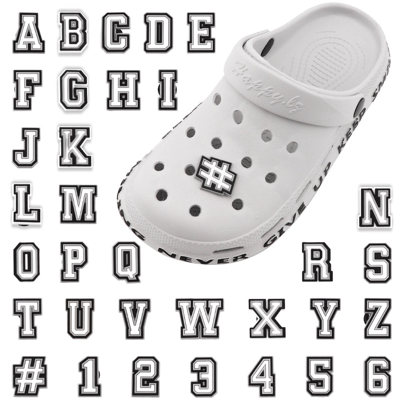 Alphabet Number Shoe Charms for Clogs, DIY Letter Shoe Decoration Pins for Sandals Shoes for Kids Women Men Accessories