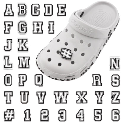 Alphabet Number Shoe Charms for Clogs, DIY Letter Shoe Decoration Pins for Sandals Shoes for Kids Women Men Accessories