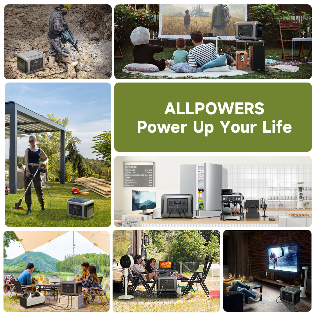 ALLPOWERS Portable Power Station R2500, Expandable to LFP Battery, 2016Wh Emergency Household & Outdoor Power Supply