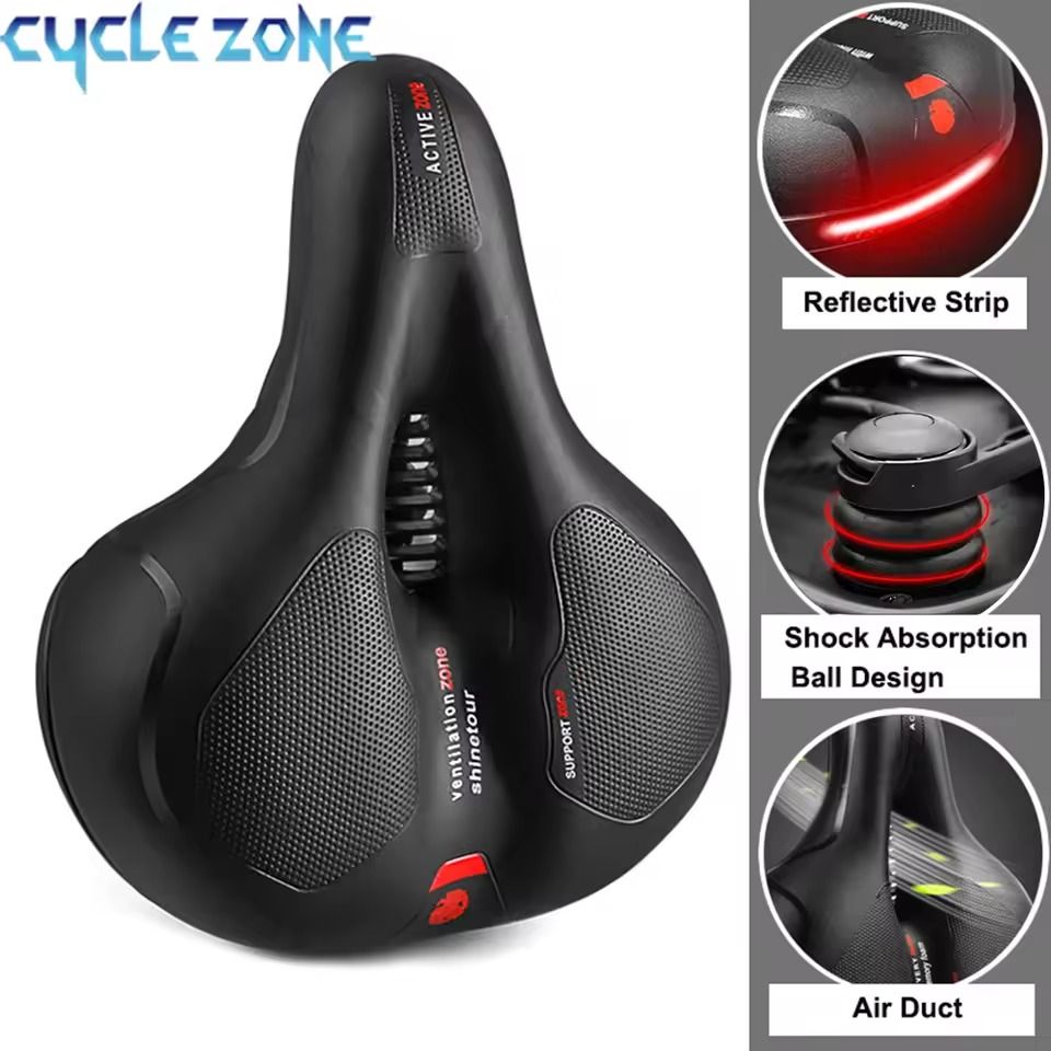 Shock Absorbing Bike Saddle with Breathable Hollow Design for Men and Women