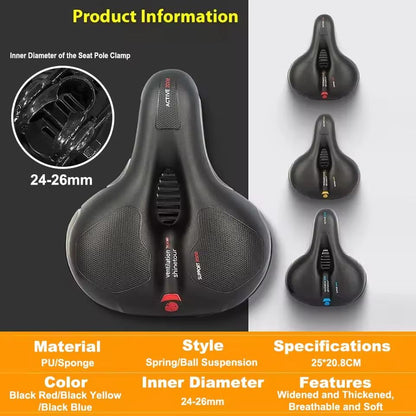 Shock Absorbing Bike Saddle With Breathable Hollow Design For Men And Women 4