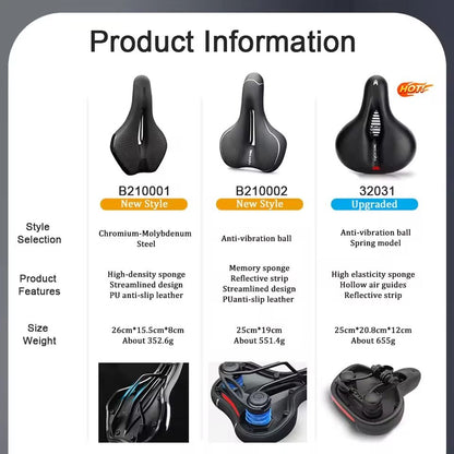 Shock Absorbing Bike Saddle With Breathable Hollow Design For Men And Women 5