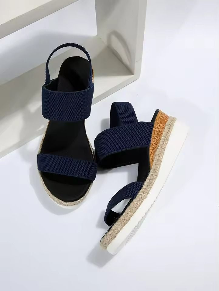 Plus Size Slip On Sandals For Women With Elastic Fabric And Non Slip Sole 4