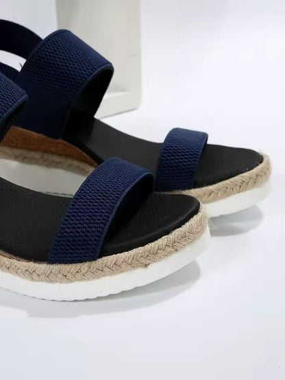Plus Size Slip On Sandals For Women With Elastic Fabric And Non Slip Sole 5