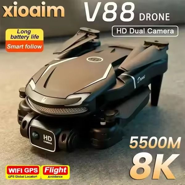V88 8K Dual Camera Drone with 5G GPS and Remote Control for Aerial Photography