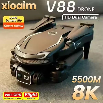 V88 8K Dual Camera Drone with 5G GPS and Remote Control for Aerial Photography