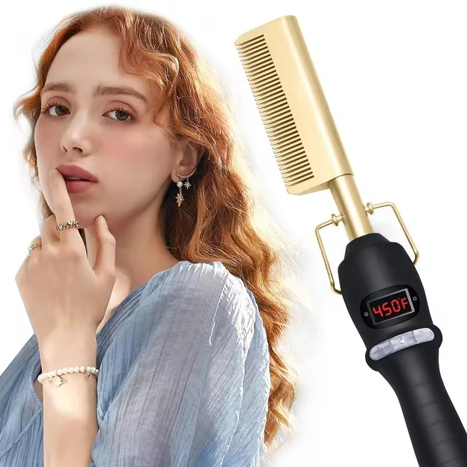 Electric Heating Curling Comb For Dry And Wet Hair With Straightening And Styling Function 1