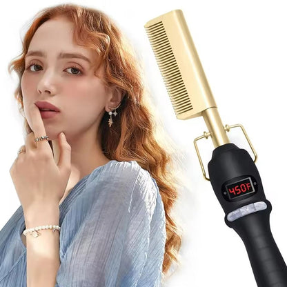 Electric Heating Curling Comb For Dry And Wet Hair With Straightening And Styling Function 1