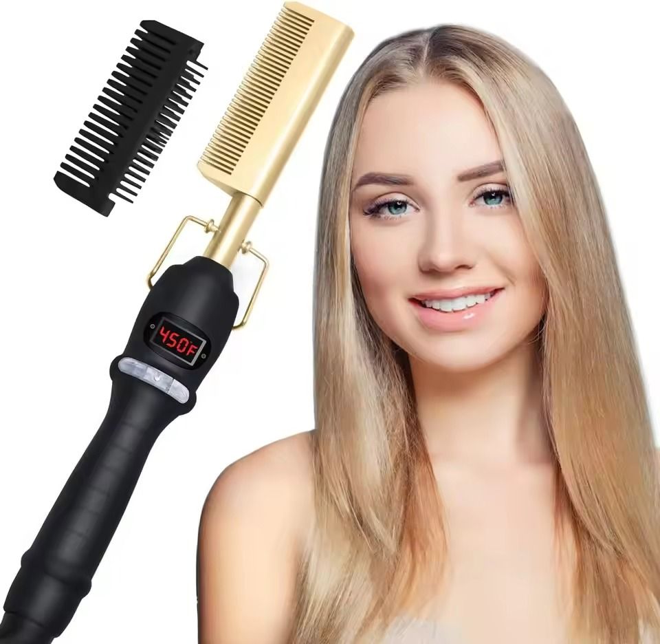 Electric Heating Curling Comb For Dry And Wet Hair With Straightening And Styling Function 4