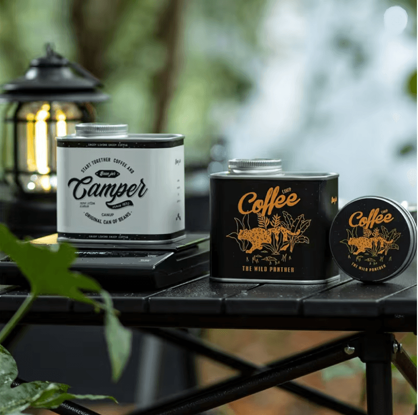 CampBrew Food Grade Coffee Bean Storage Canister  Airtight Tin For Outdoor Freshness 2