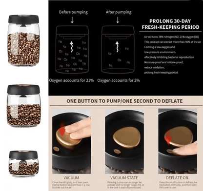 CampFresh Vacuum Sealed Glass Coffee Storage Jar 1