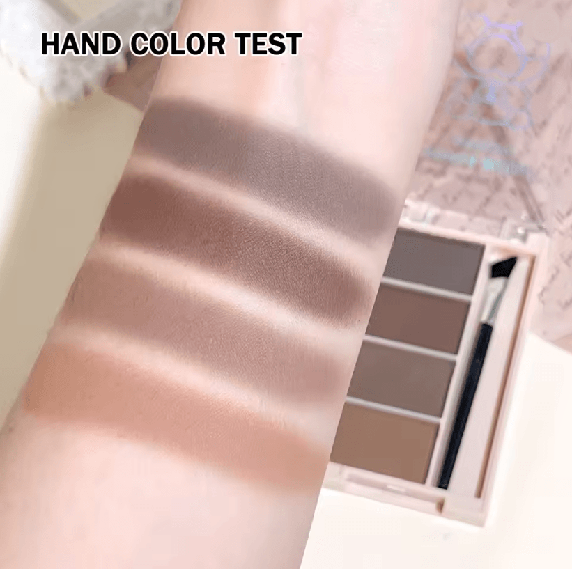 BrowCraft 4Color Matte Eyebrow Powder Palette With Dual Brushes 1