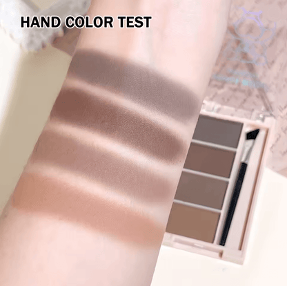 BrowCraft 4Color Matte Eyebrow Powder Palette With Dual Brushes 1