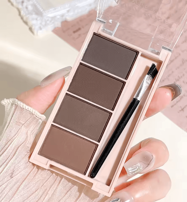 BrowCraft 4Color Matte Eyebrow Powder Palette With Dual Brushes 5