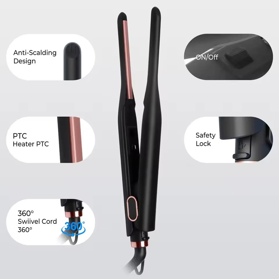 Temperature Adjustable Mini Flat Iron For Short Hair And Beard Styling 2