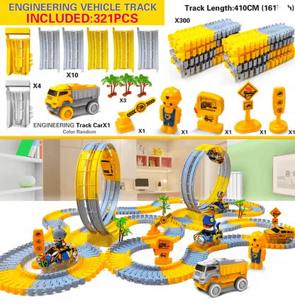RoadFlex Electric Flexible Track Toy Childrens Interactive STEM Car Set 4