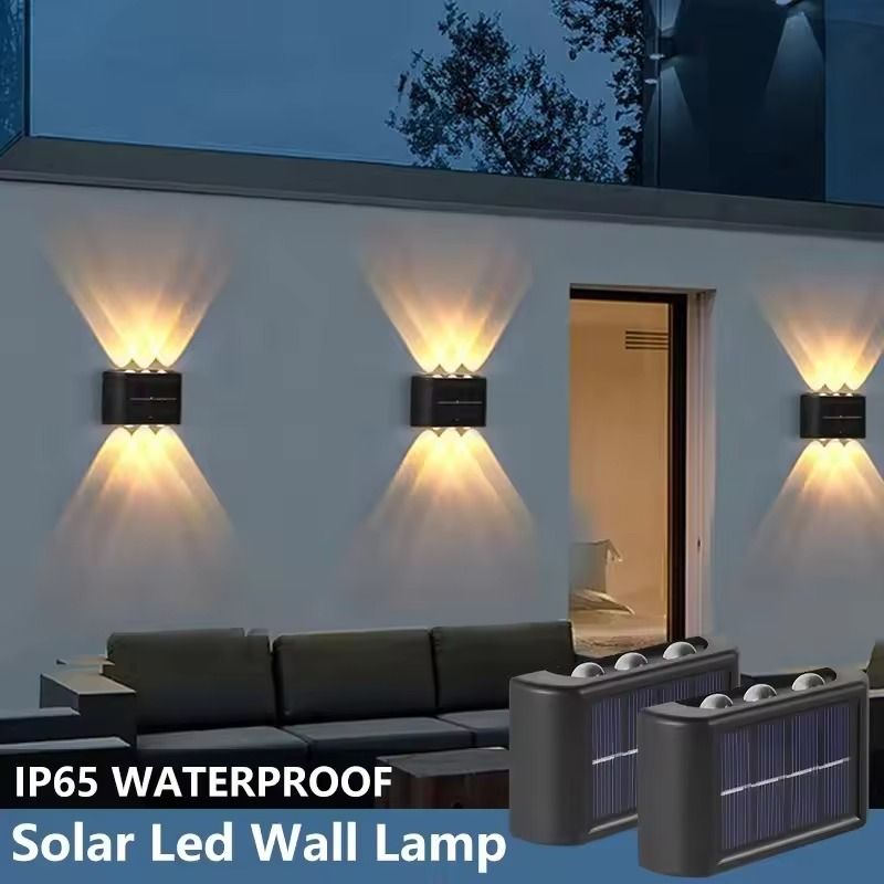 Outdoor Solar Wall Lamp with Waterproof Up and Down Lighting for Garden and Home Decor