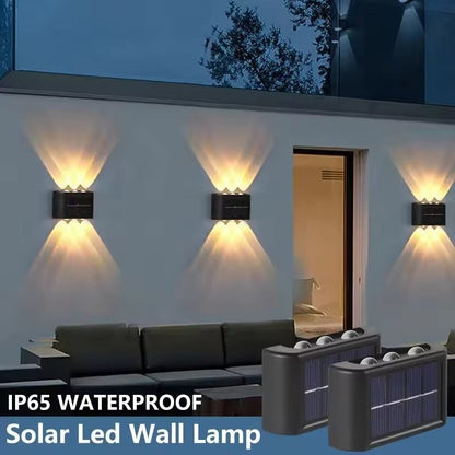 Outdoor Solar Wall Lamp with Waterproof Up and Down Lighting for Garden and Home Decor