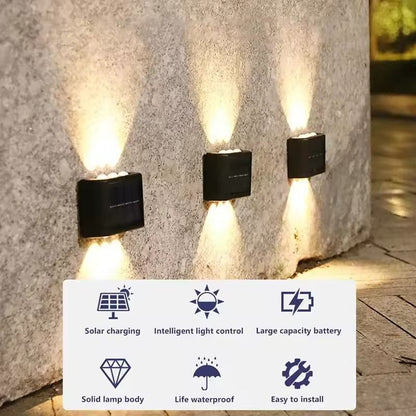 Outdoor Solar Wall Lamp With Waterproof Up And Down Lighting For Garden And Home Decor 1