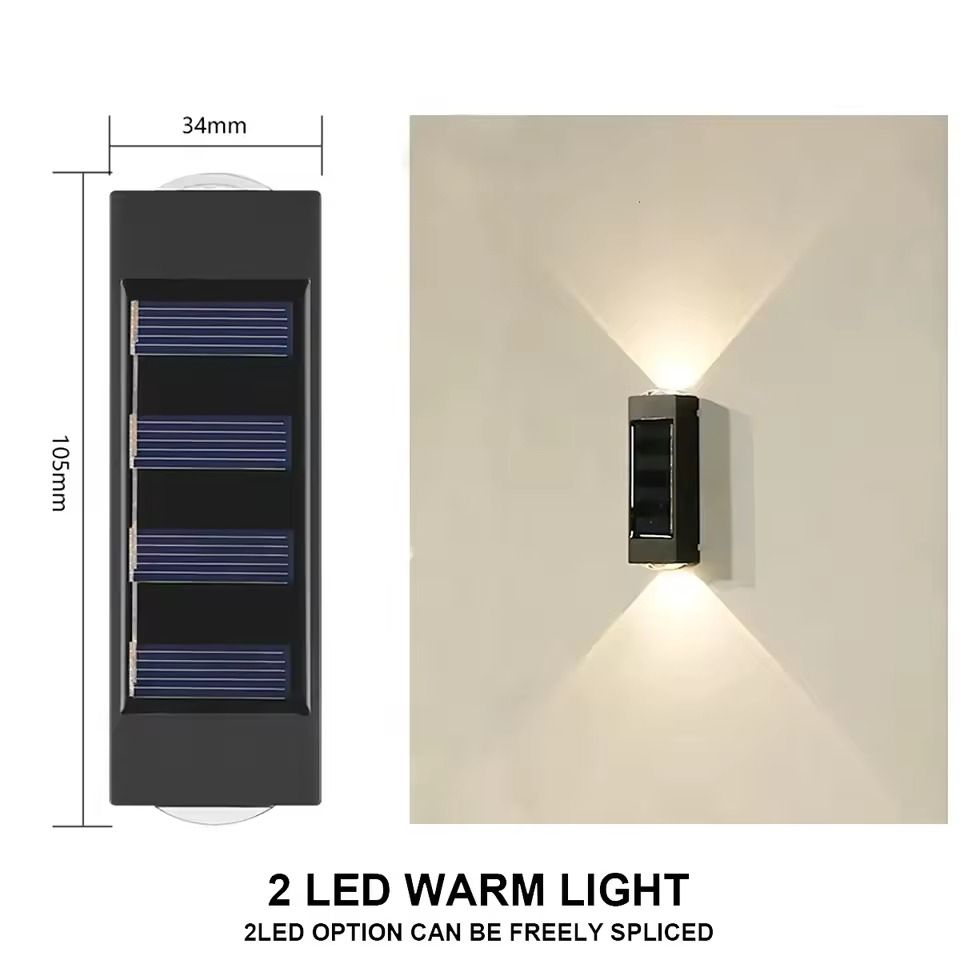 Outdoor Solar Wall Lamp With Waterproof Up And Down Lighting For Garden And Home Decor 8