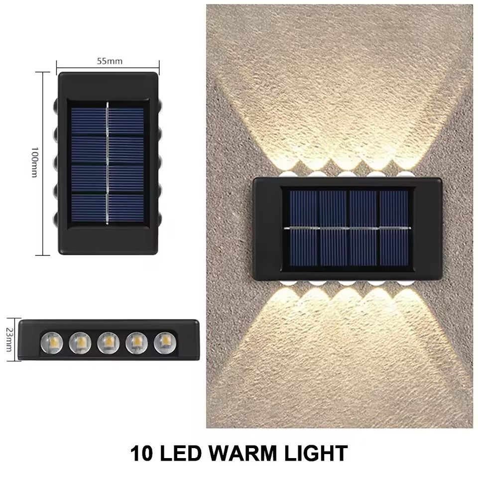 Outdoor Solar Wall Lamp With Waterproof Up And Down Lighting For Garden And Home Decor 13