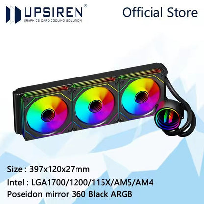 360 ARGB All in One Water Cooling Radiator with Infinity Mirror and LGA1700 AM5 Support