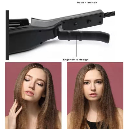 Ceramic Hair Curler Wand With Corrugated Wave Comb For Salon Styling 4