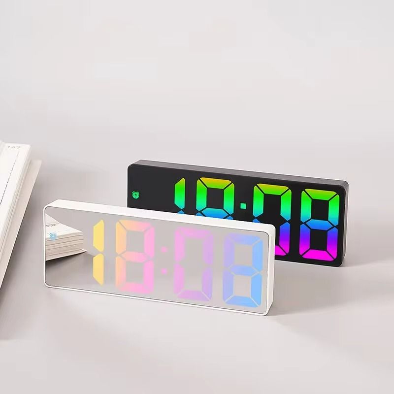 LED Voice Control Digital Alarm Clock with Color Display and Night Mode