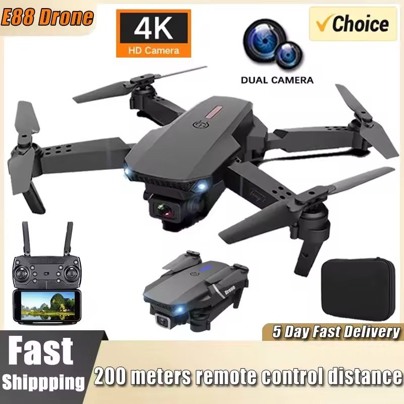 E88 Foldable Drone with Wide Angle HD Camera and WiFi FPV Control