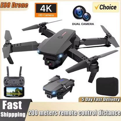 E88 Foldable Drone with Wide Angle HD Camera and WiFi FPV Control