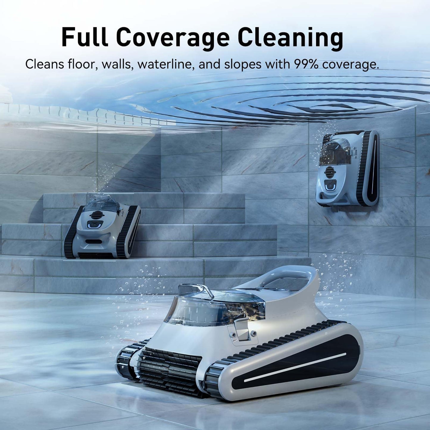 Cordless Robotic Cleaner For Inground Pools Battery Waterline Cleaning Vacuum With AutoDock  Dual 2