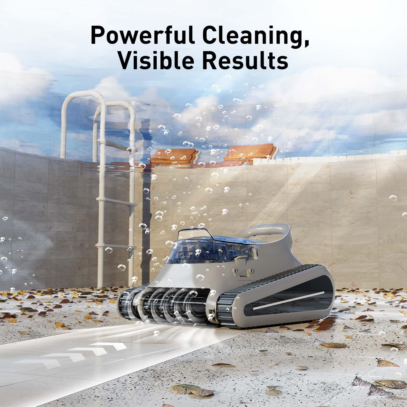 Cordless Robotic Cleaner For Inground Pools Battery Waterline Cleaning Vacuum With AutoDock  Dual 3