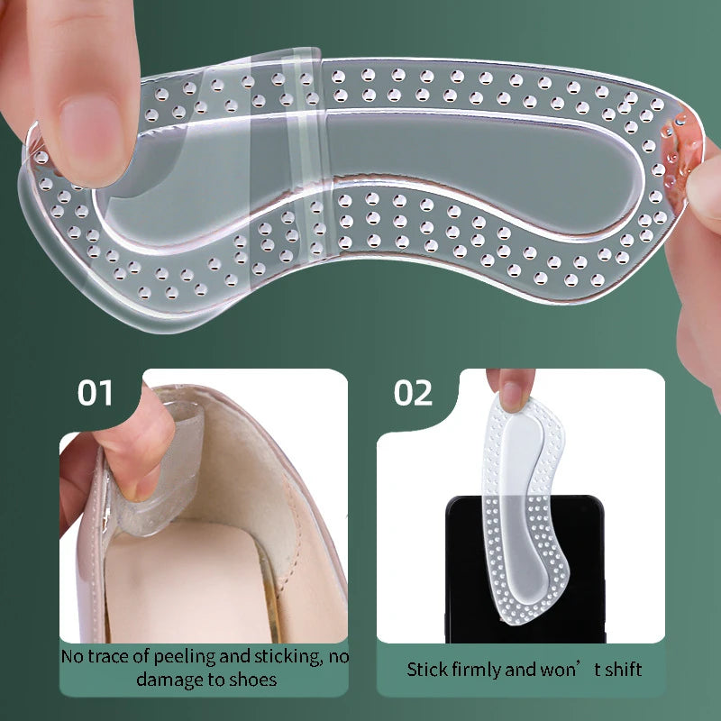 GEL Heel Protectors for Women, Silicone Non-Slip Shoe Pads, Adjustable Cushions for High Heels, Foot Care Insole